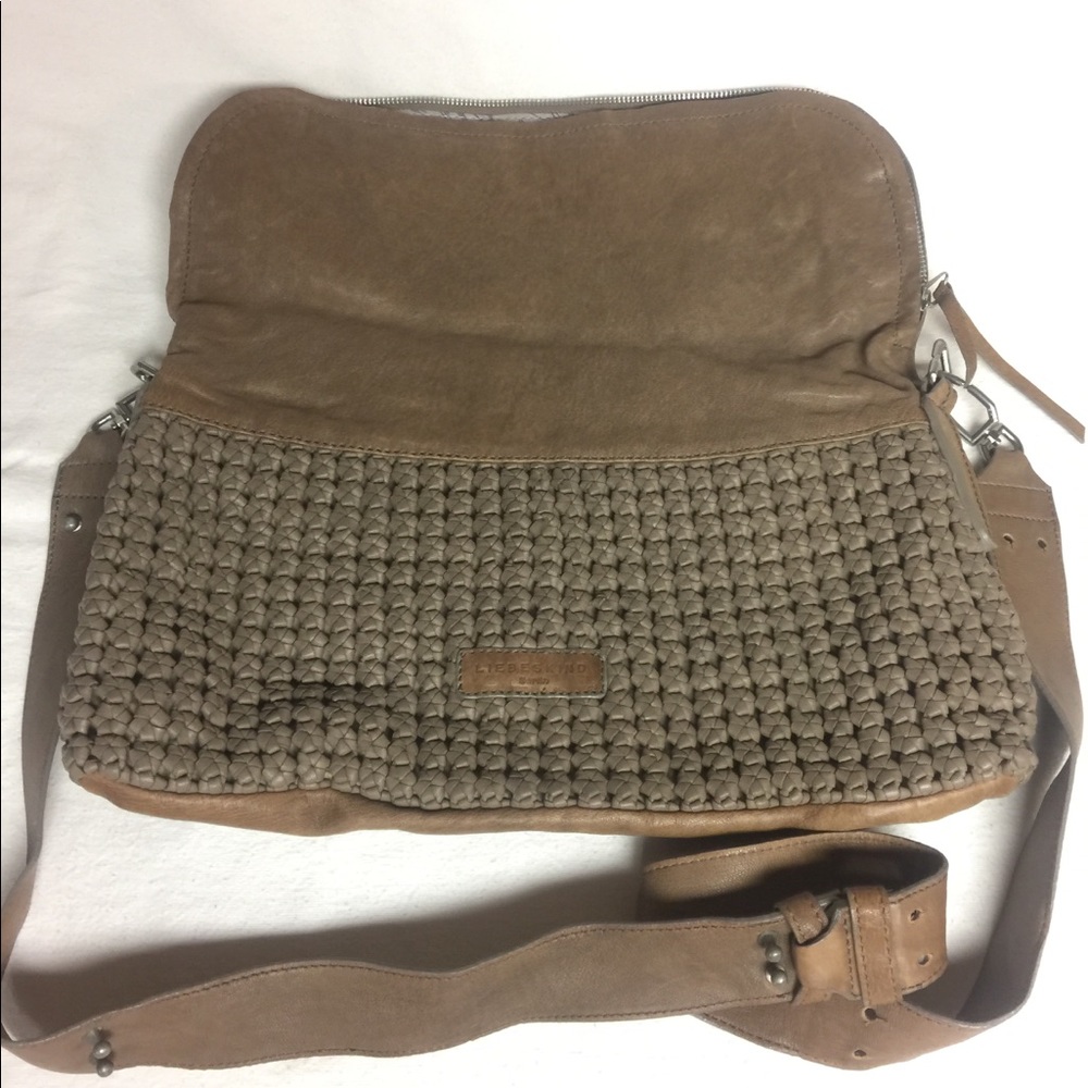 Liebeskind Tan Woven Leather Satchel